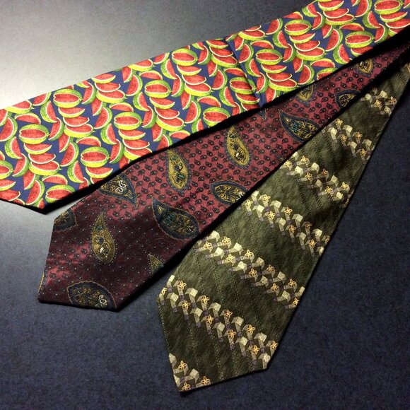 Men's 100% Silk Ties, Lot of 3, Gucci & Dior - Picture 1 of 3
